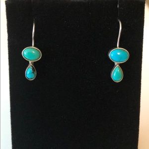Turquoise Silver Opposite Earrings